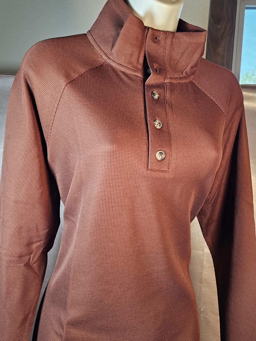 Duck Camp Hill Country TurboDry Pullover Women's L Rust Brown Wool Blend NWT